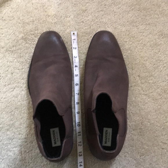 Steve Madden Ortholite Chelsea Slip On Pull On Ankle Suede Brown Boots-Size 13 - Picture 9 of 10